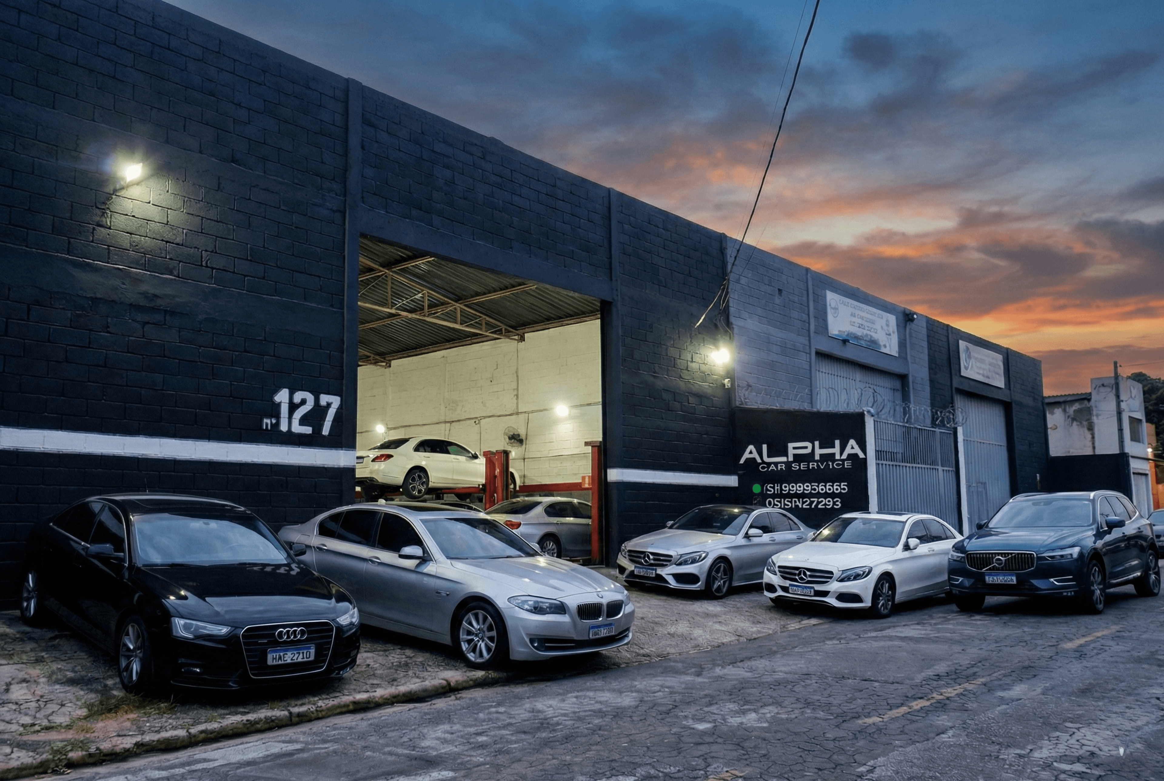 Close-up de um motor de carro na oficina